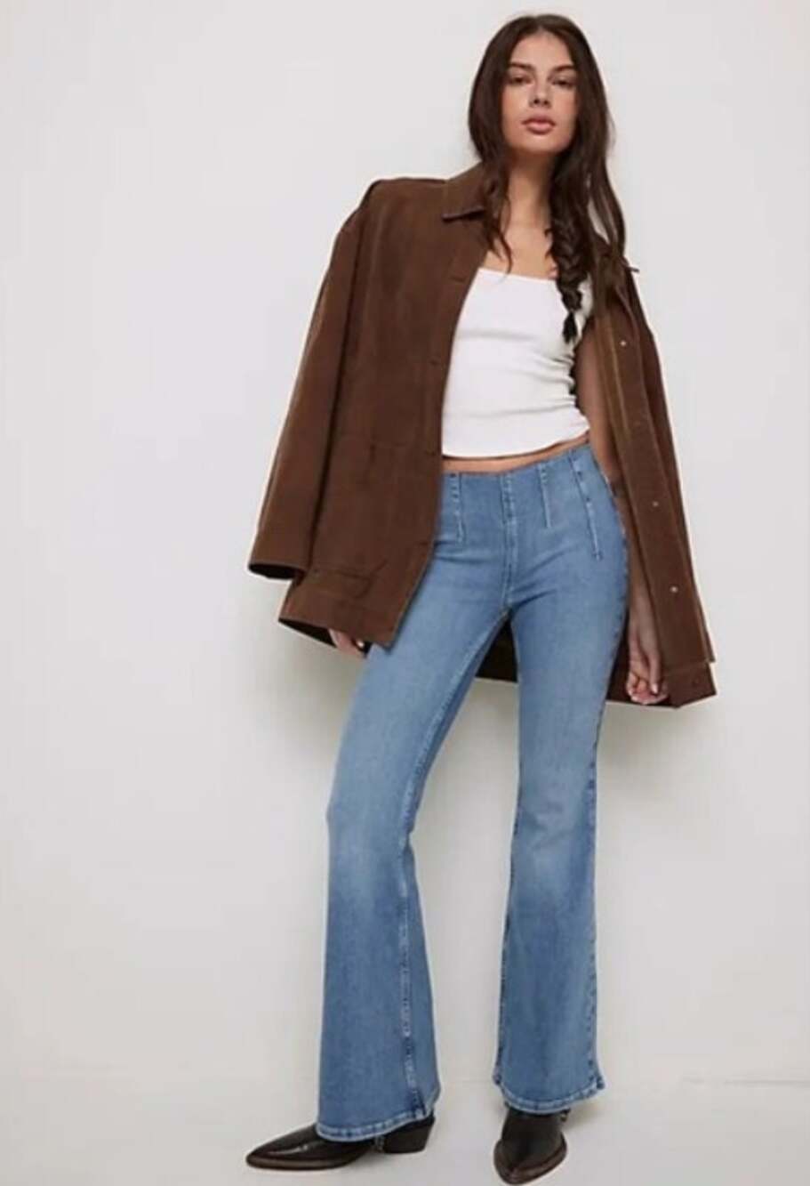 NWT Free People We The Free Keira Pull-On Flare Jeans - 25S